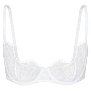 SKIMS LACE UNLINED SCOOP BRA | SNOW